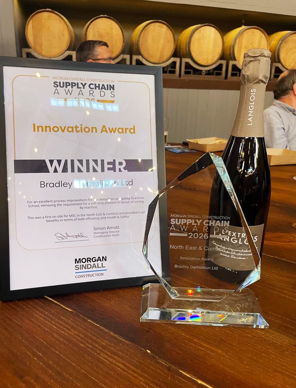 Bradley Demolition Wins Morgan Sindall Innovation Award