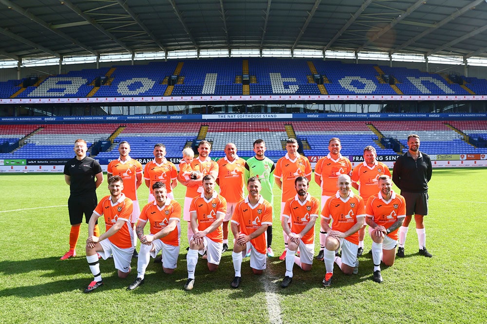 Bradley Group and supply chain partners taking part in the charity football match